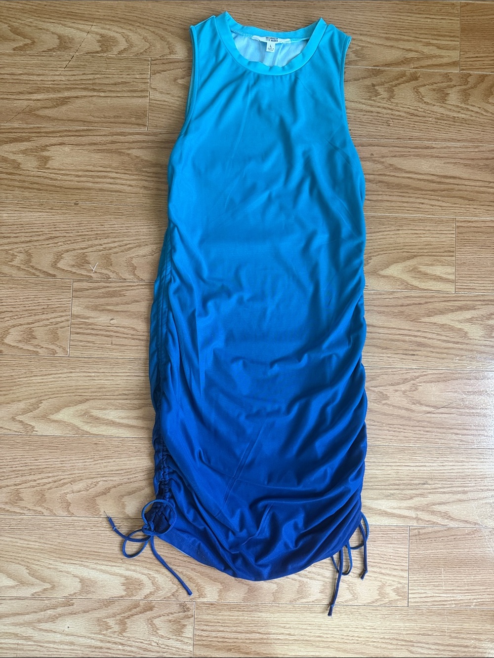 BB Dakota Teal to Royal Blue Ombre Sleeveless Mini Dress